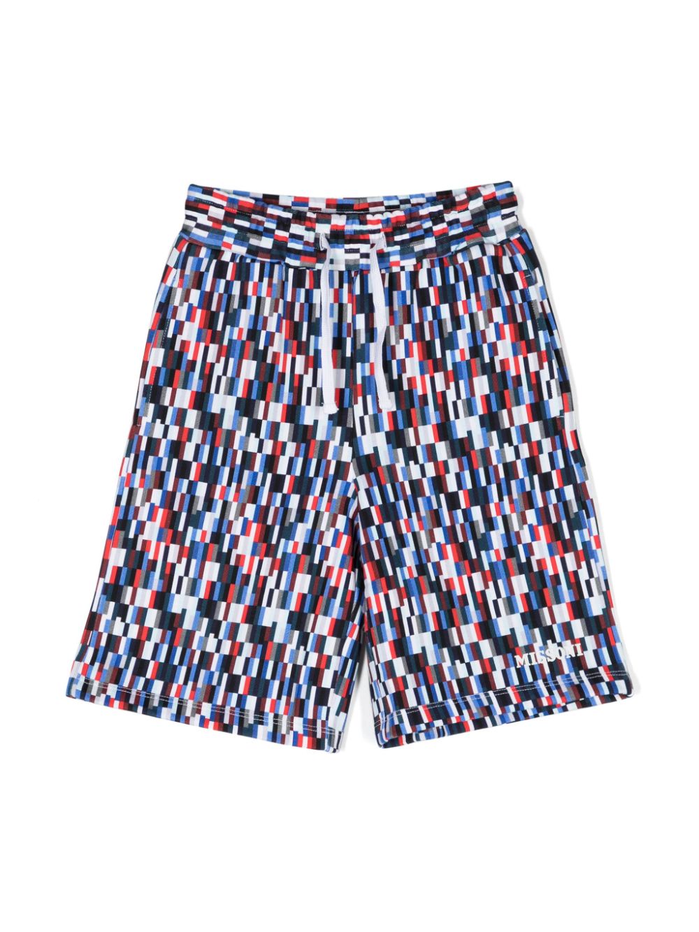 Geometric-print cotton shorts - Blue