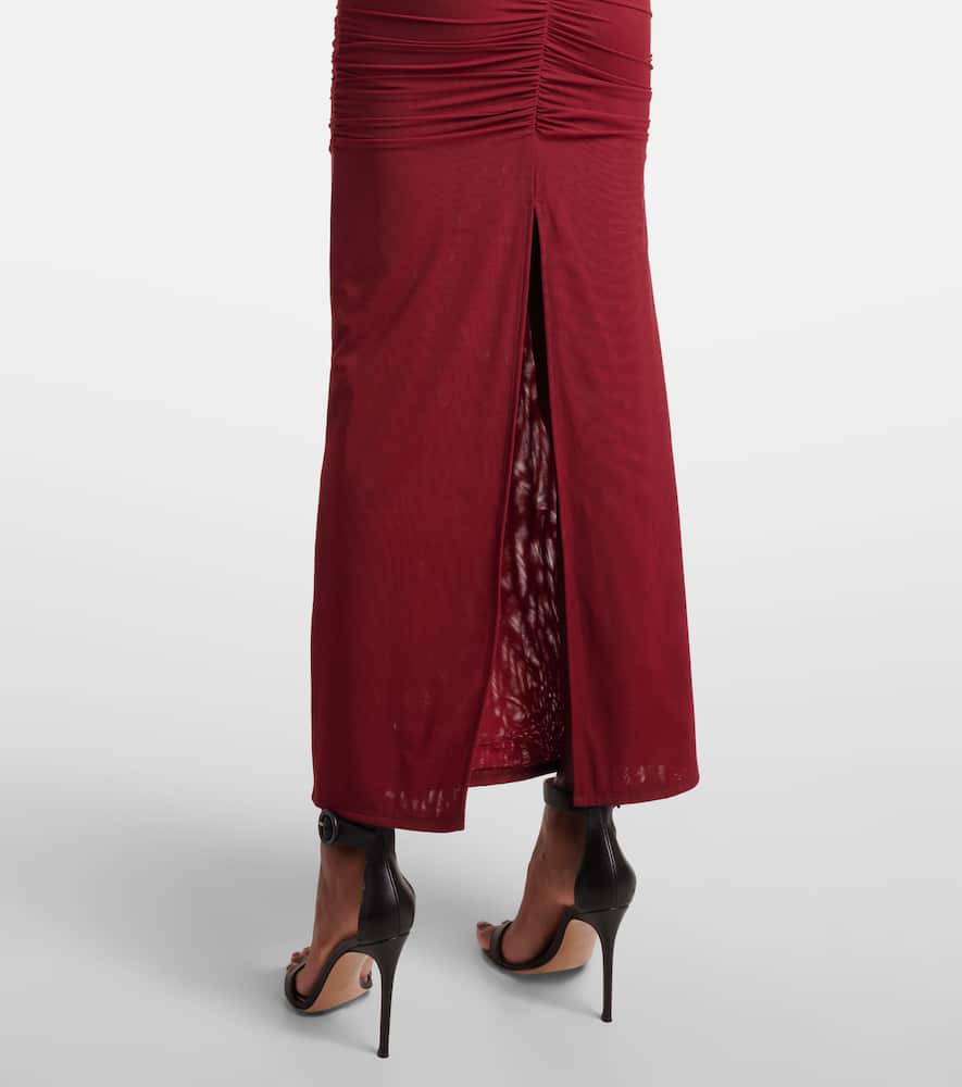 Toni ruched mesh maxi dress