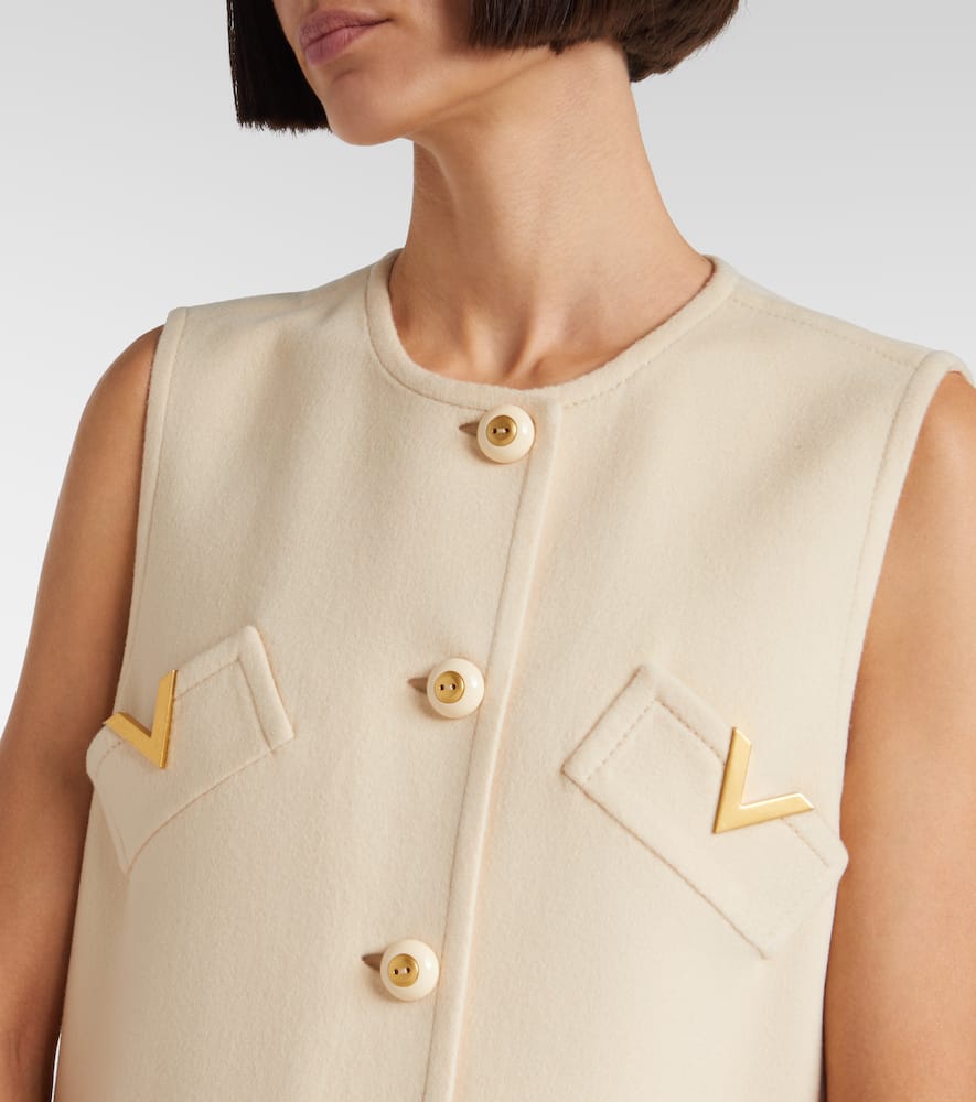 VLogo wool and cashmere mini dress