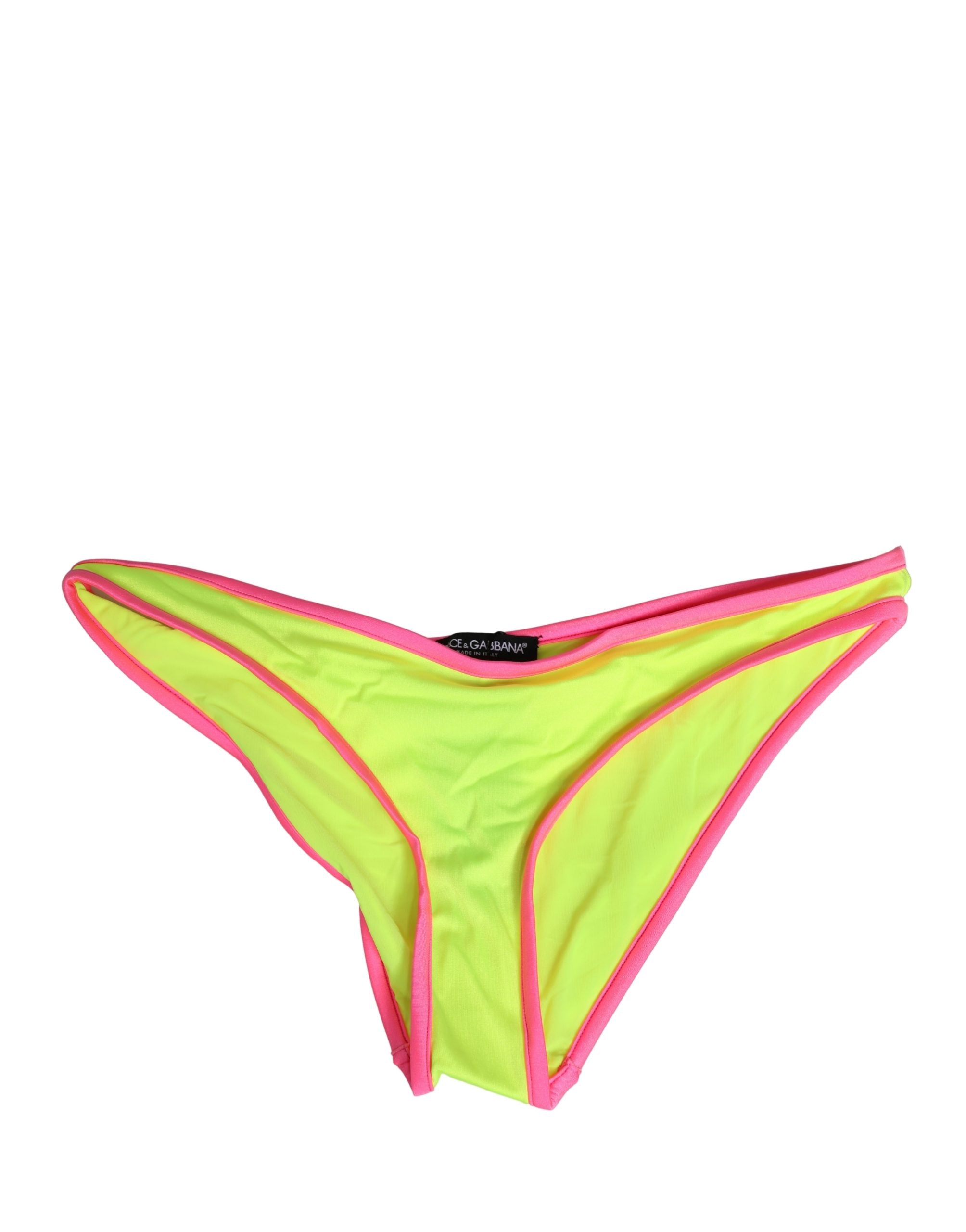 Nylon Color-Block Bikini Bottom — Yellow