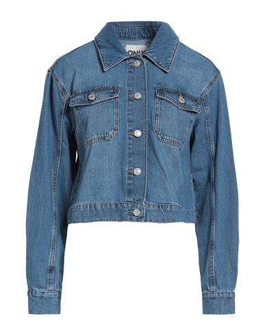 Woman Denim outerwear Blue Size L Cotton, Recycled cotton