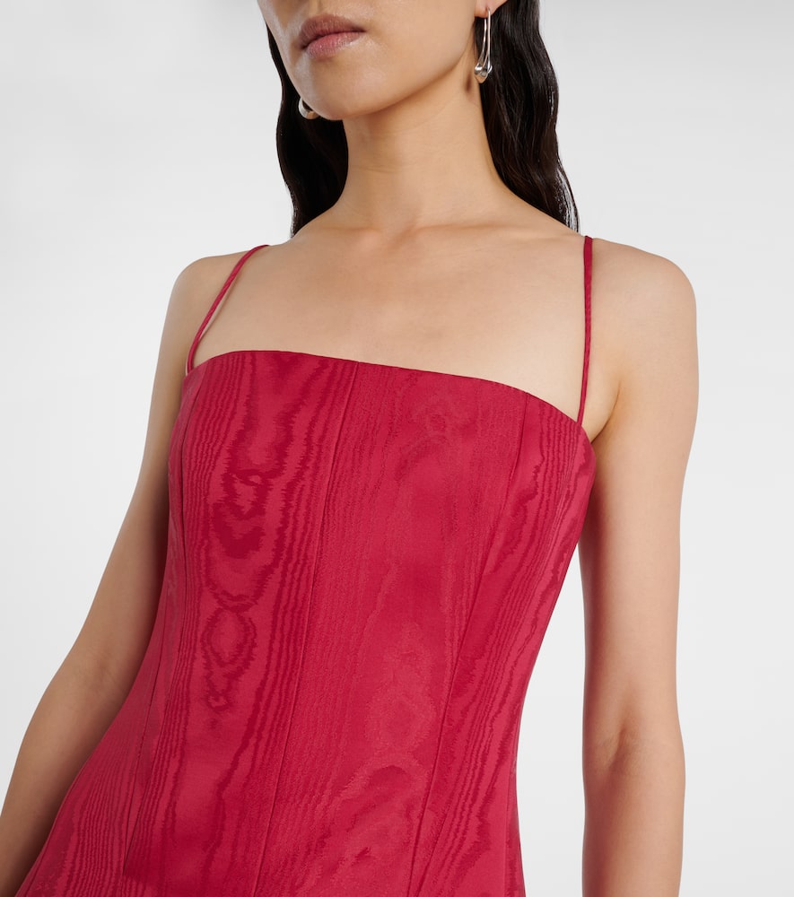 Gracia pleated moiré mikado bustier dress