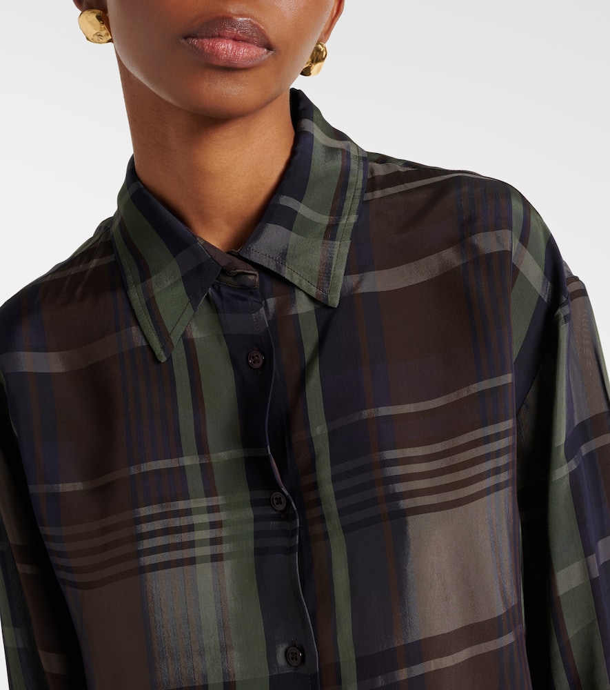Peri sheer plaid shirt