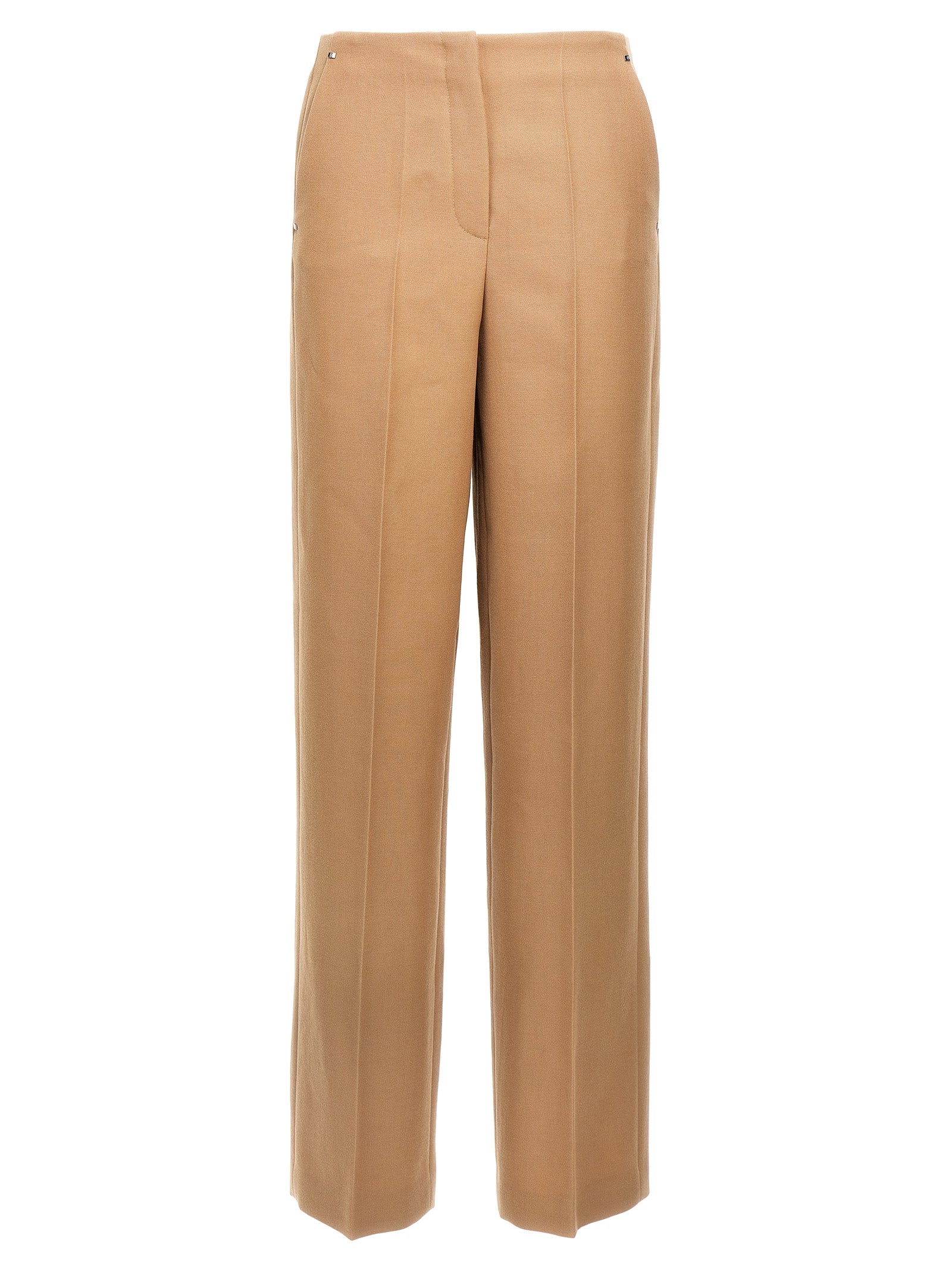 Grain de Poudre Wool Trousers — Beige