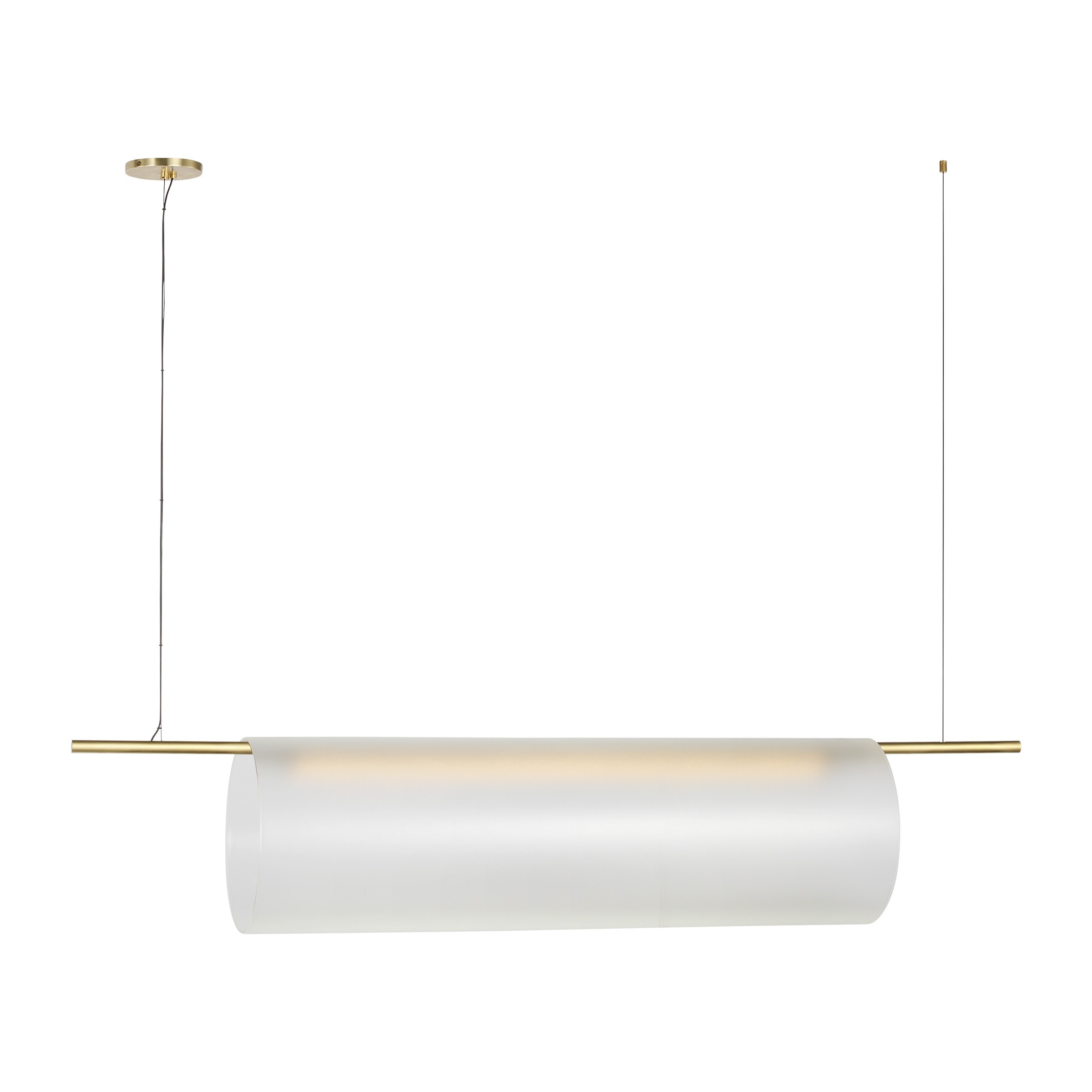 Hand-Rubbed Antique Brass LED Linear Chandelier from the Trace Collection
