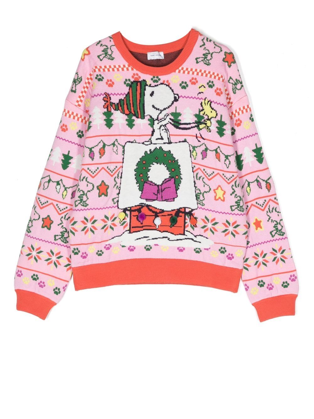 TEEN Snoopy intarsia-knit jumper - Pink