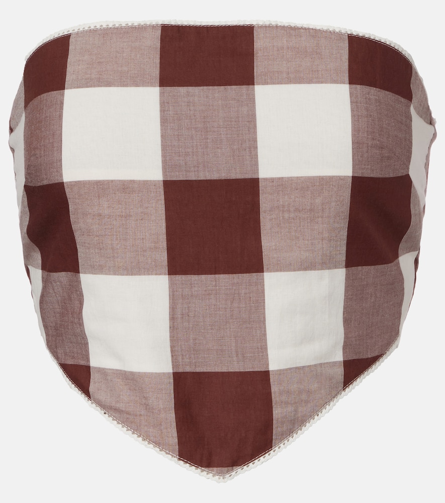 Callie gingham cotton crop top