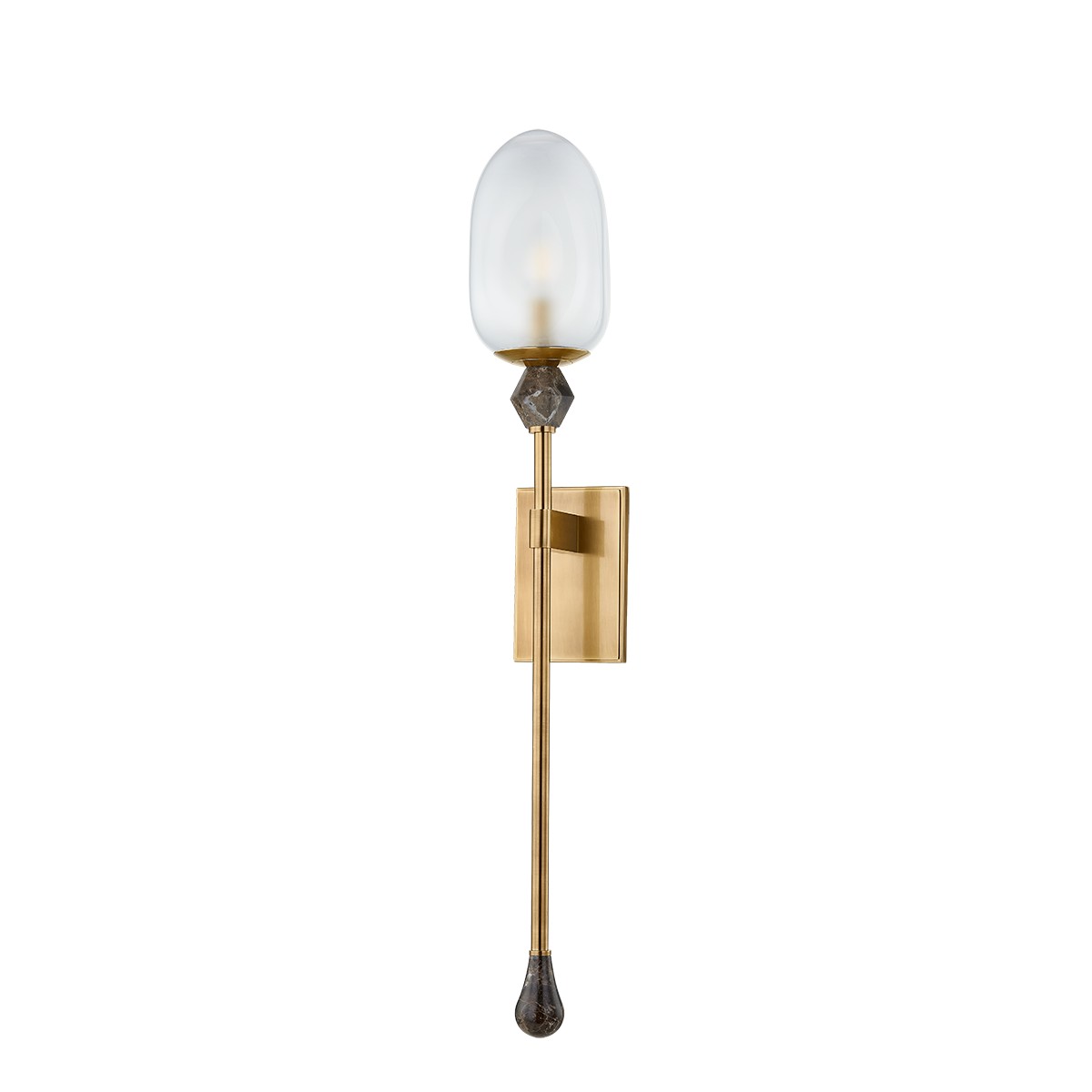 Vintage Brass One Light Wall Sconce from the Daith Collection