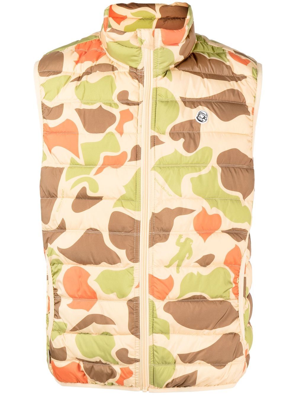 Camouflage-pattern padded gilet - Yellow