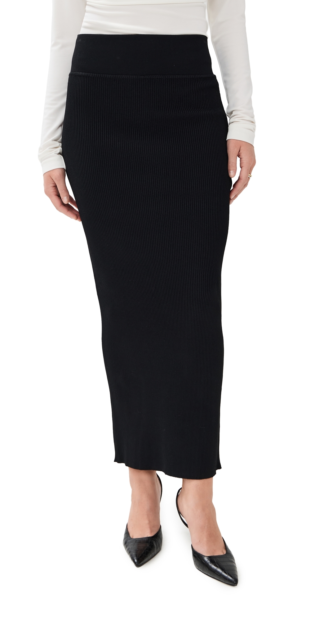 WARDROBE. NYC Matte Column Skirt Black