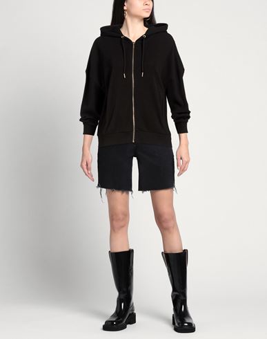 Woman Sweatshirt Black Size S Cotton, Polyester, Elastane