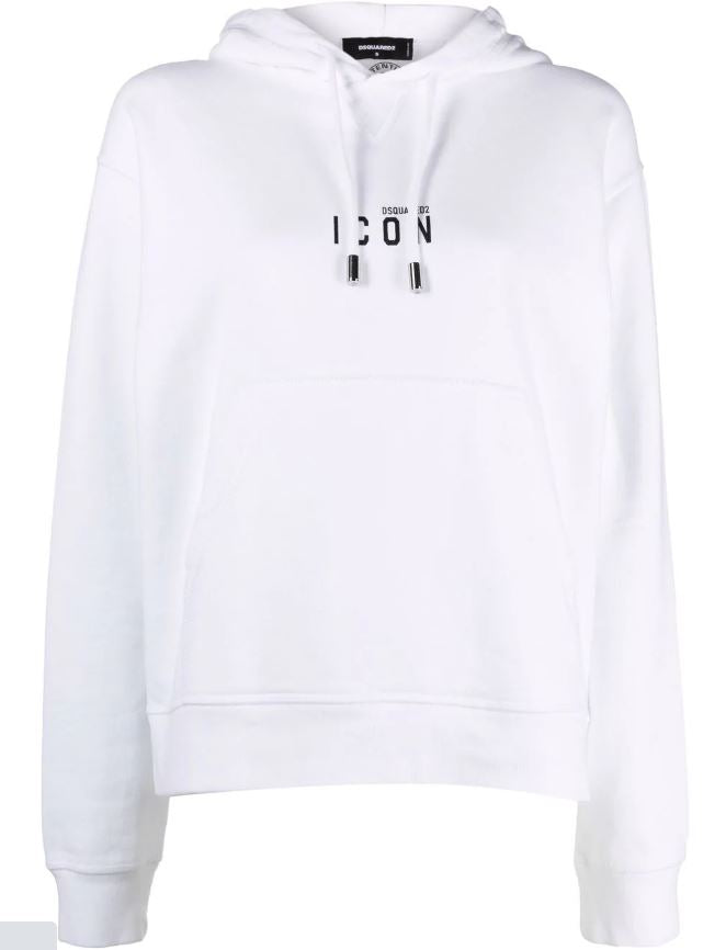 Logo-Embroidered Hoodie — White