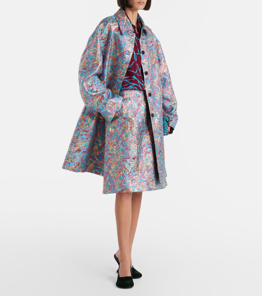 Brocade midi skirt