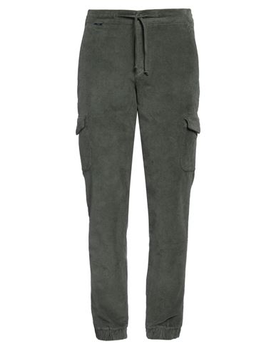 Man Pants Military green Size L Cotton, Elastane