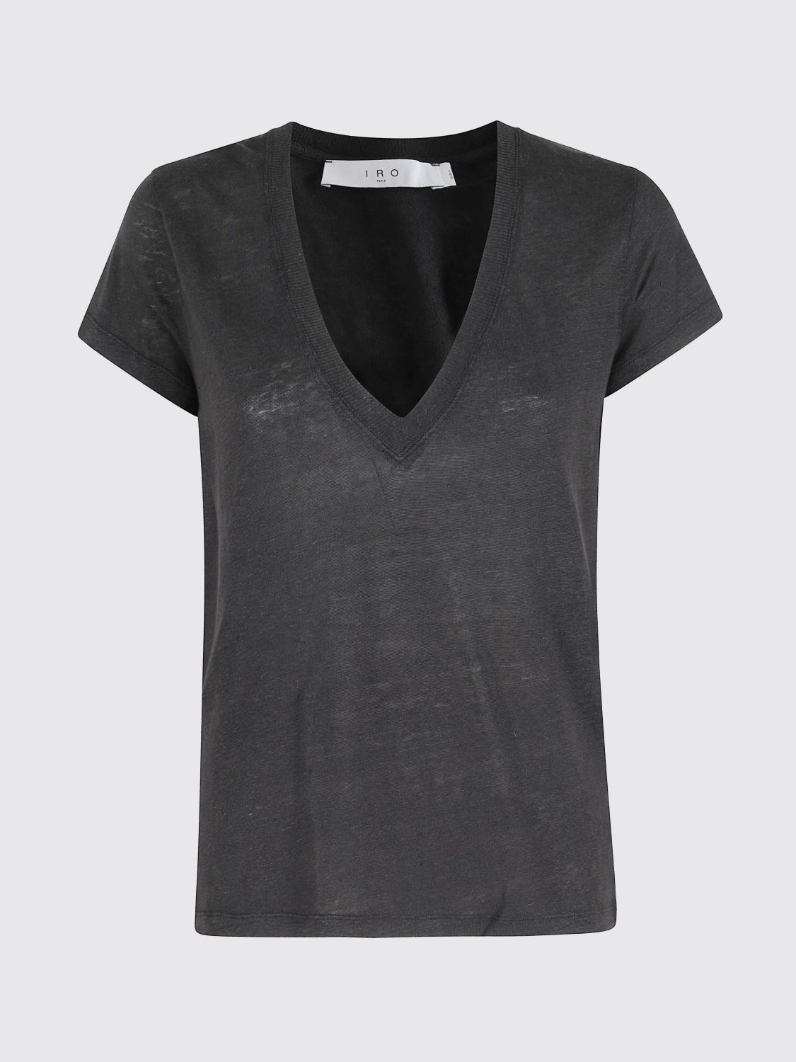 V-neck short-sleeve T-shirt - Black