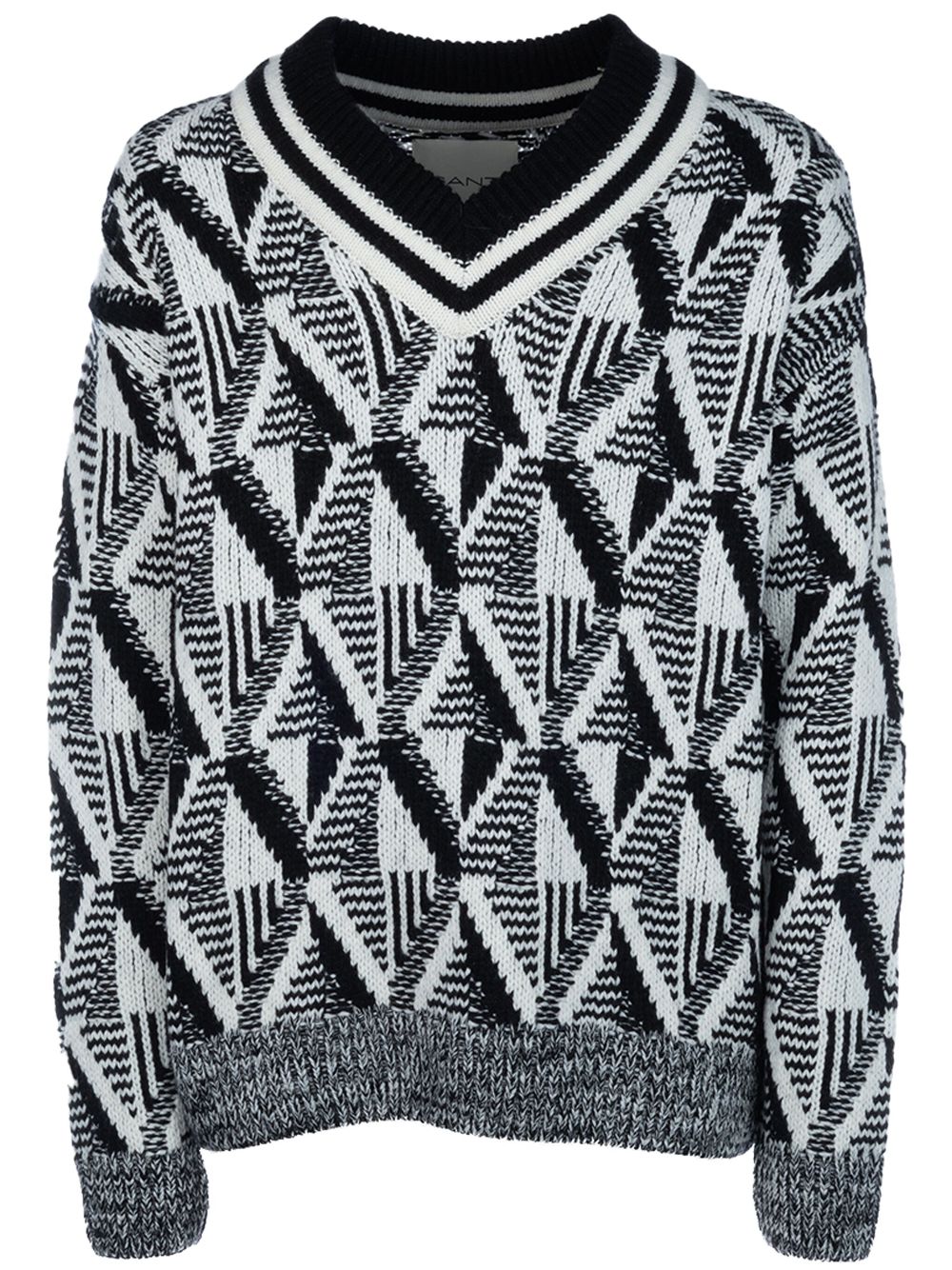 Geometric-pattern jumper - Black