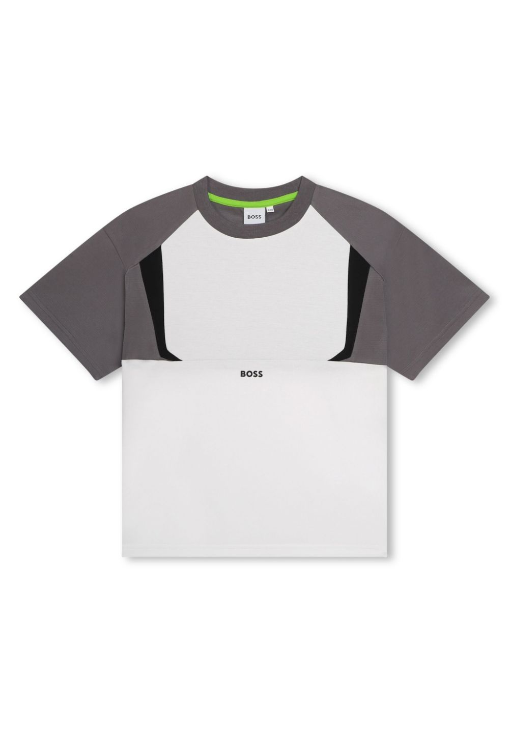 Panelled logo-print T-shirt - White