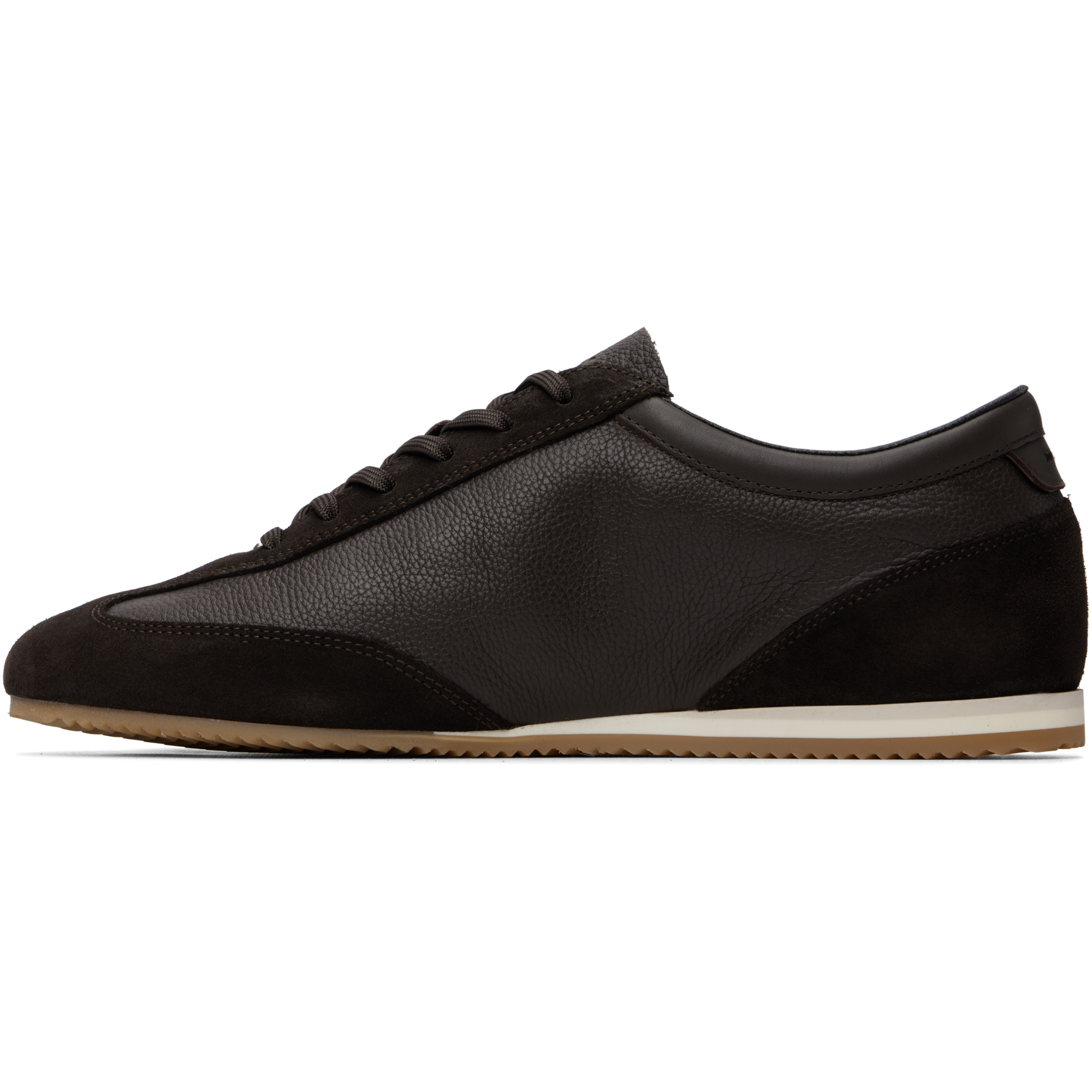 Brown Suede Trrim Leather Sneakers