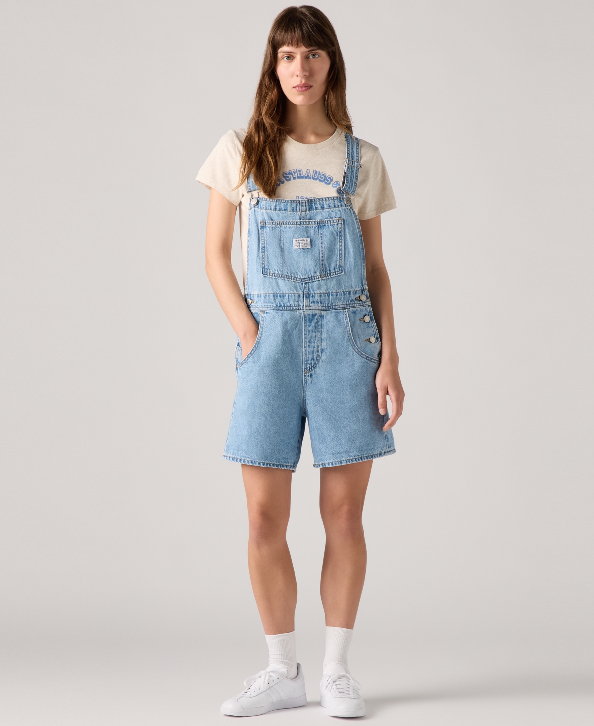 Women's Vintage-Inspired Square Neck Adjustable Straps Shortalls - I Will