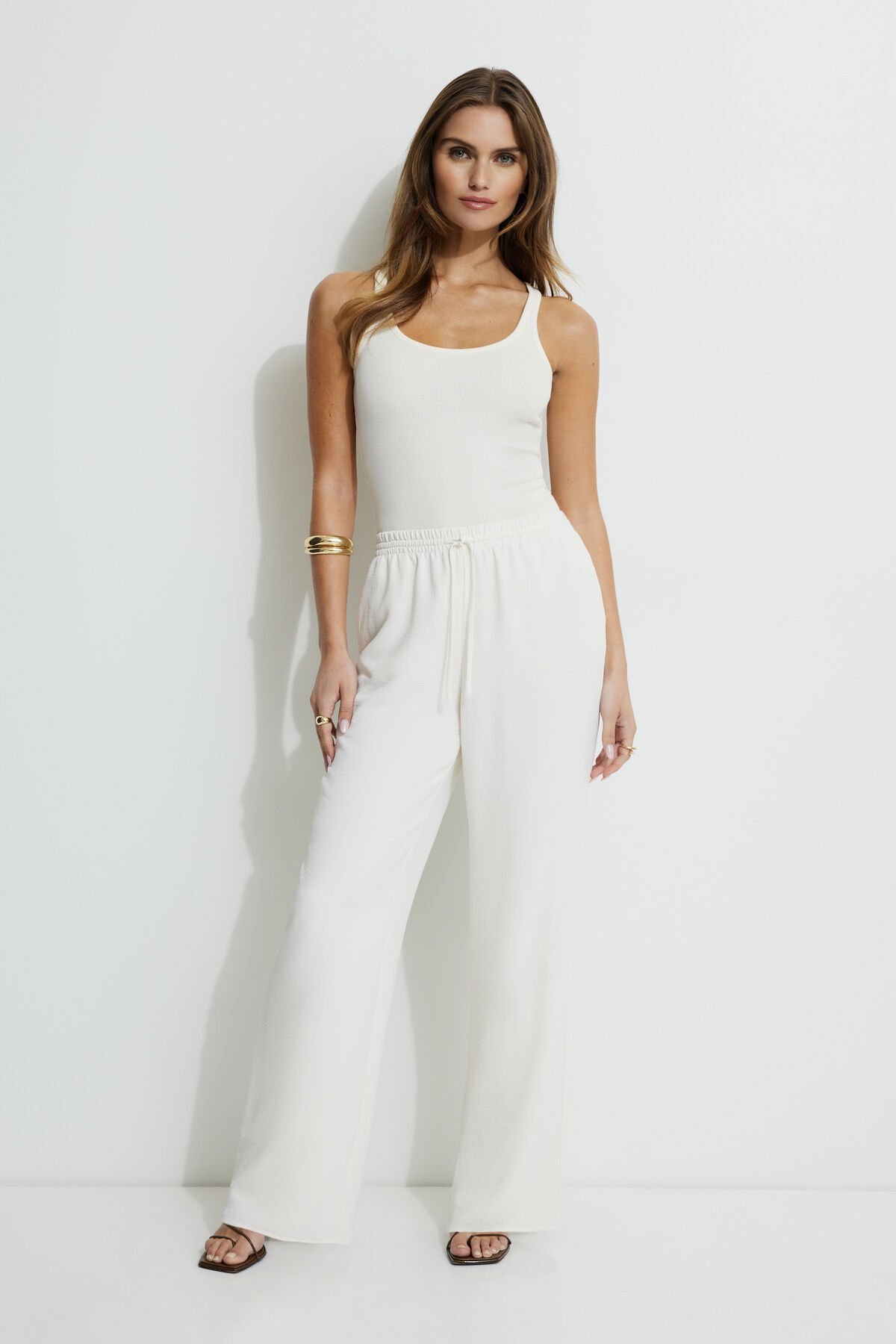 Wide Leg Pull On Pants