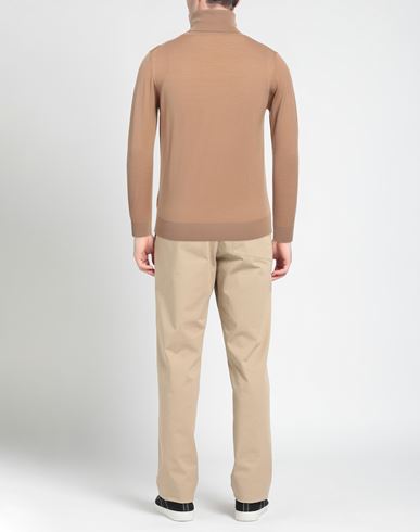 Alpha Studio Man Turtleneck Camel Size 44 Merino Wool