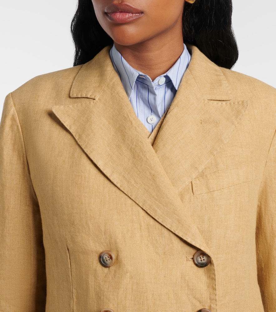 Double-breasted linen blazer