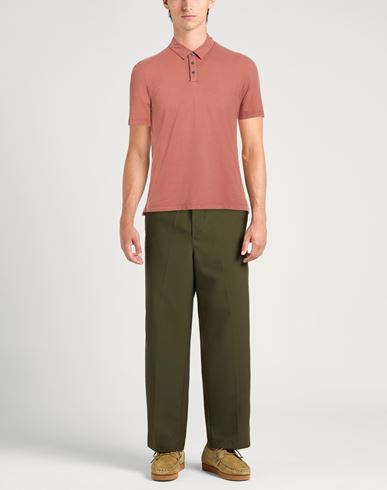 Man Polo shirt Brown Size 42 Cotton, Elastane