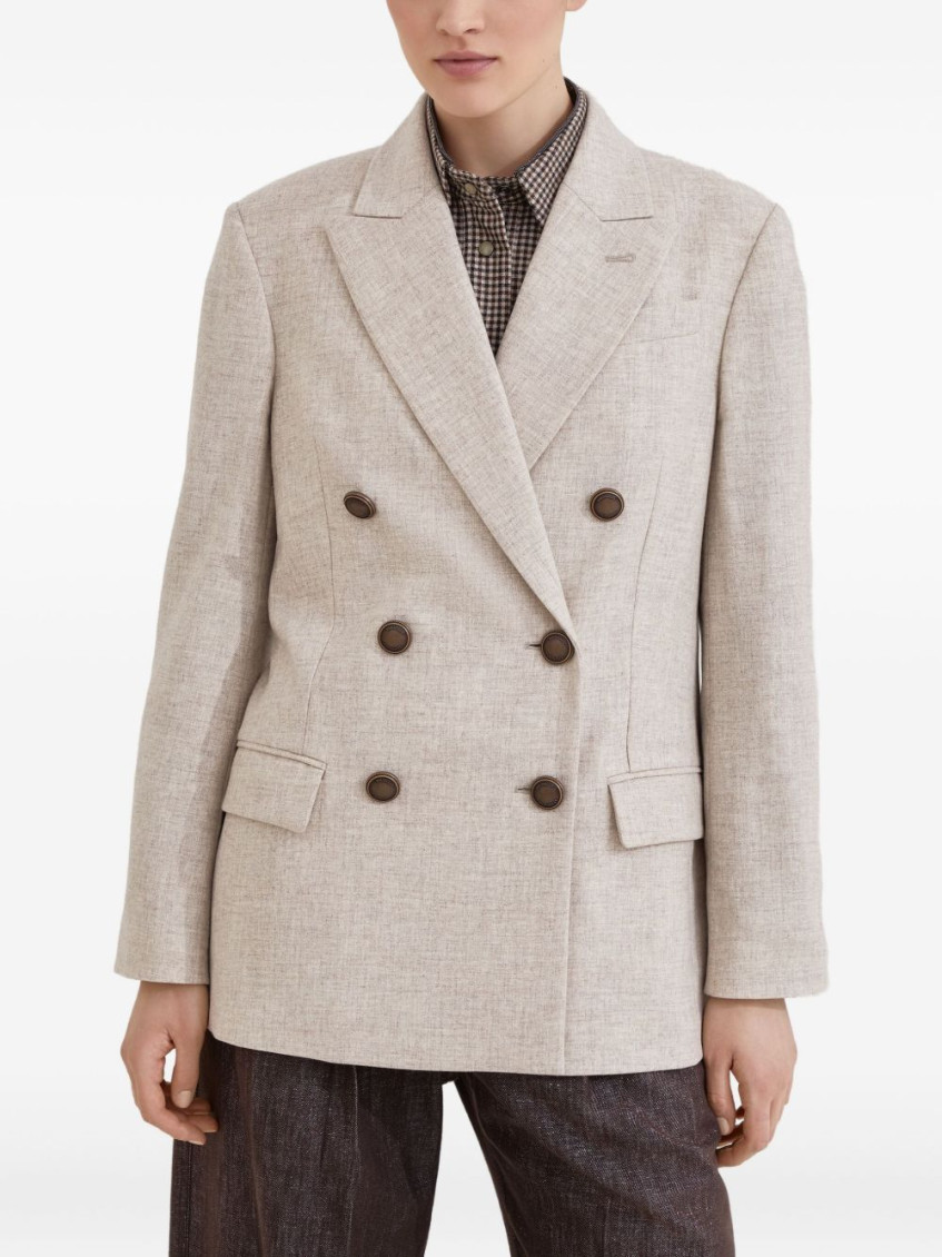 Twill flannel blazer - Neutrals