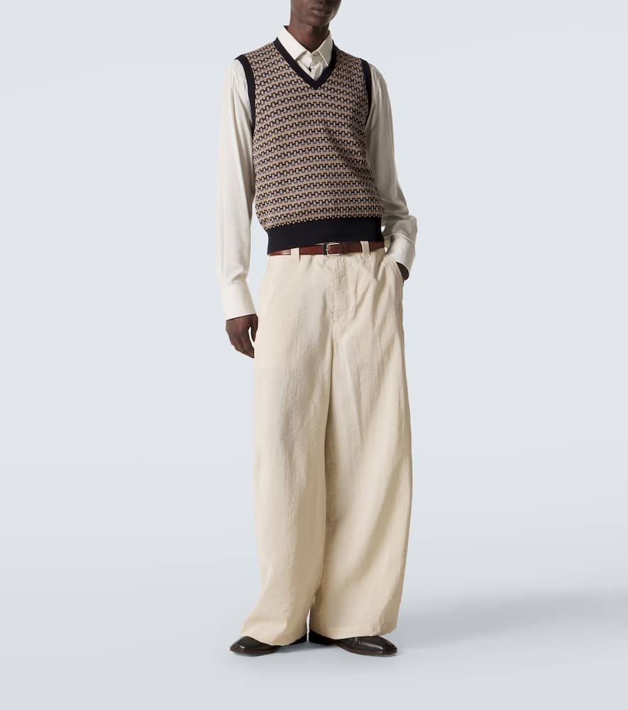 Cotton jacquard sweater vest