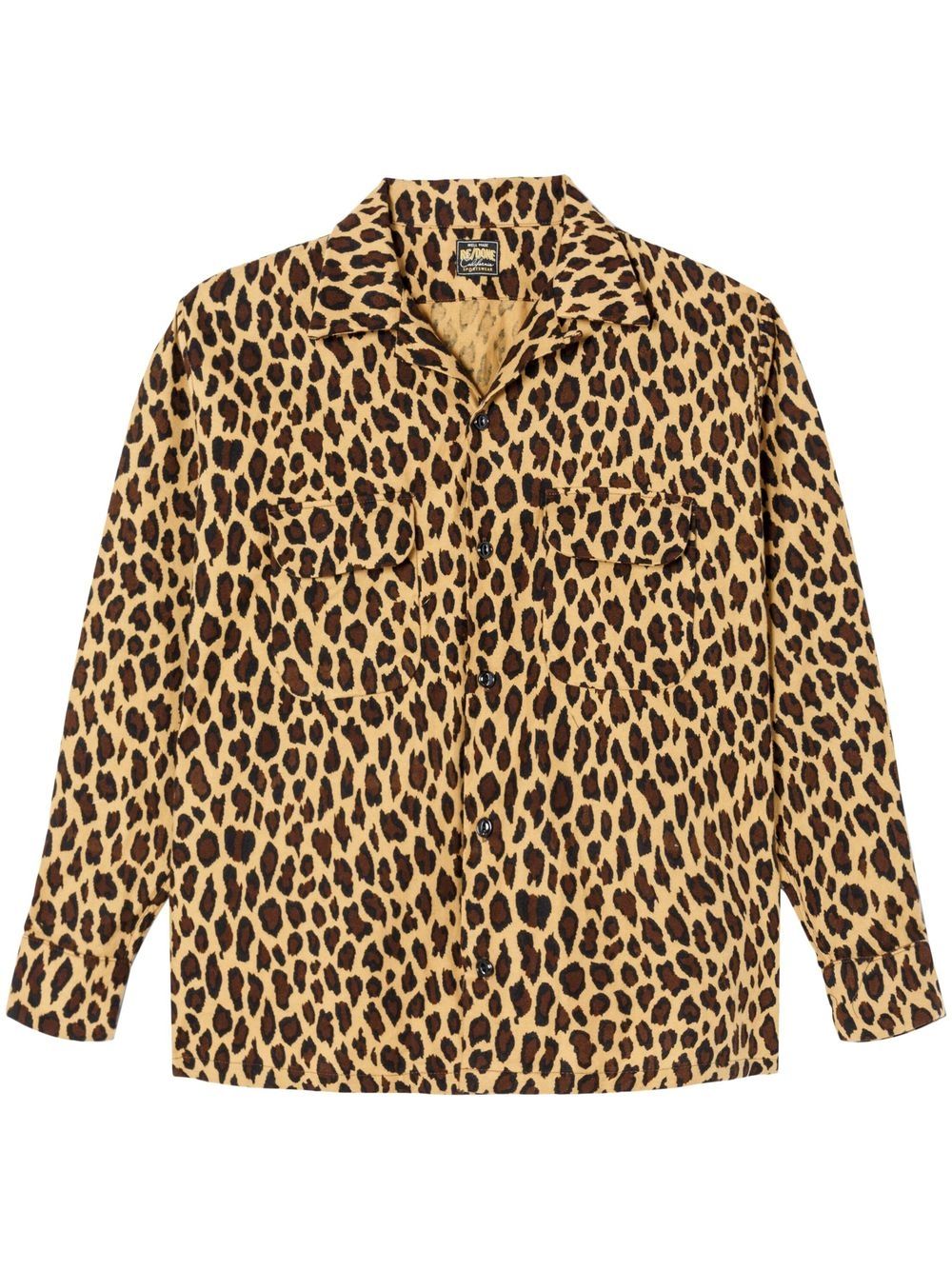 Leopard-print long sleeves shirt - Yellow