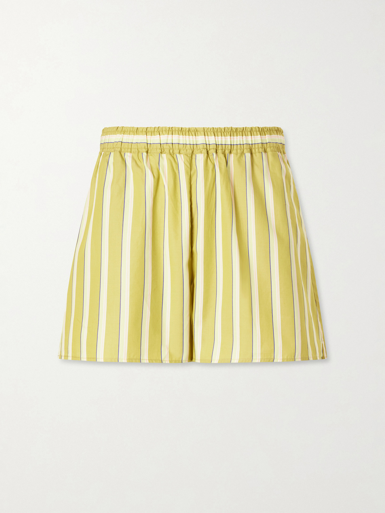 Shelby Striped Cotton-poplin Shorts - Green