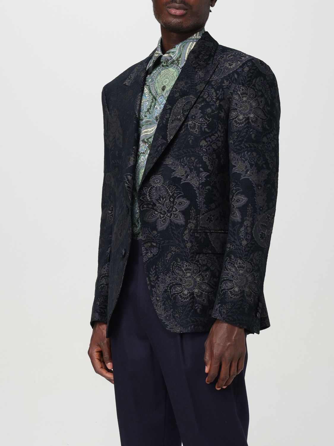Paisley jacquard blazer - Blue