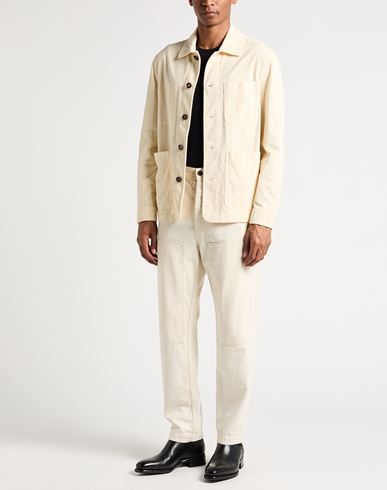 Man Shirt Ivory Size 40 Cotton, Elastane