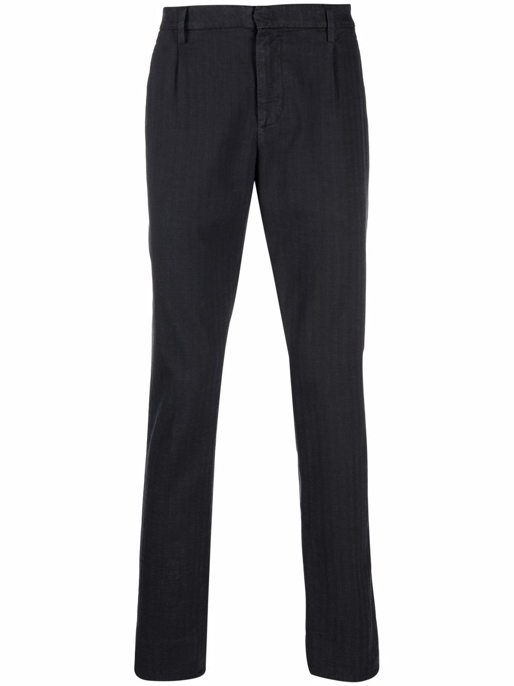 Herringbone straight-leg trousers - Grey