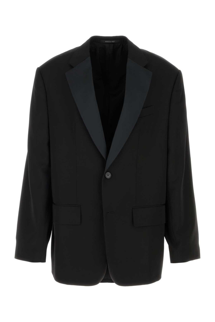 Balenciaga - tuxedo jacket satin trim notch lape