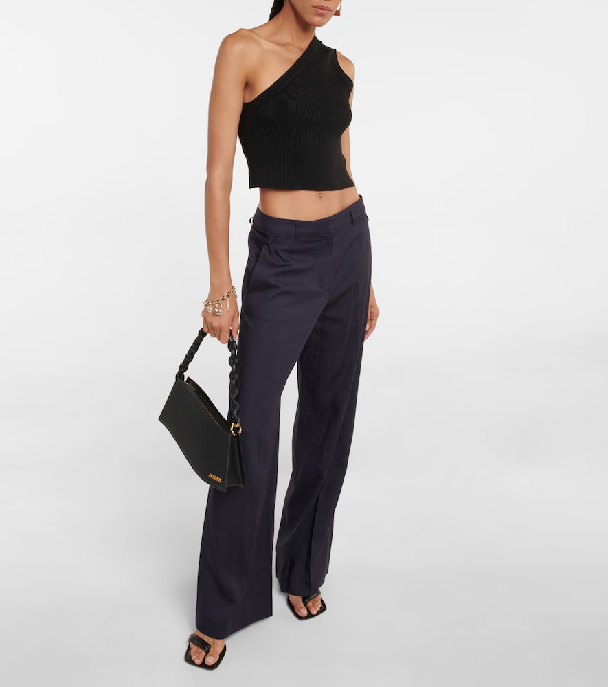 La Maille Ascu cropped linen-blend top