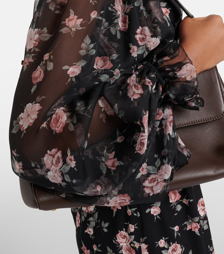 Floral silk-blend midi dress