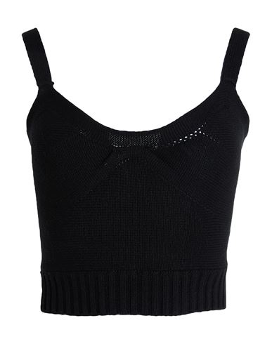 Woman Top Black Size L Wool, Cashmere, Polyamide, Elastane