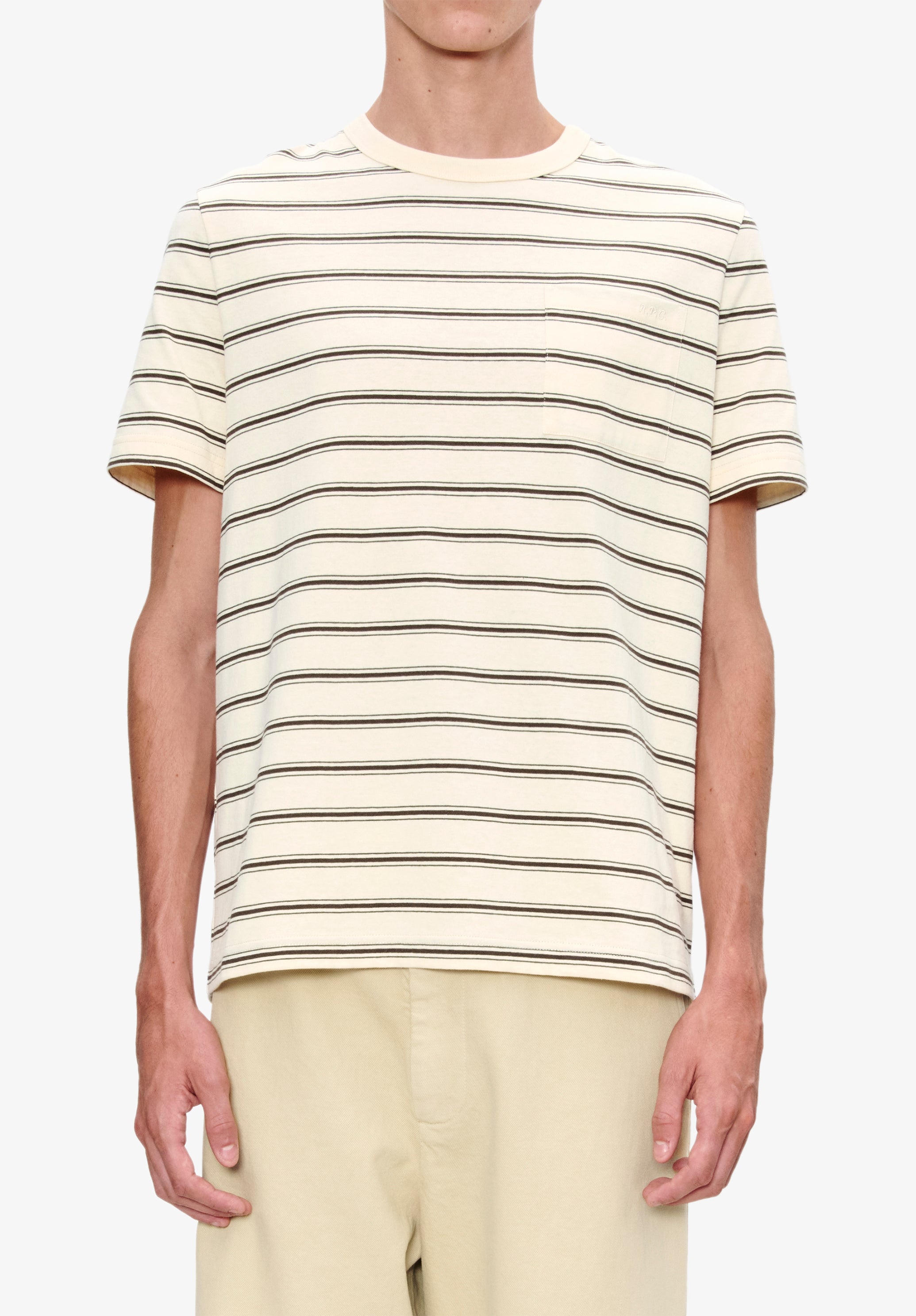 A. P.C. Striped T-shirt XS AAD - Ecru