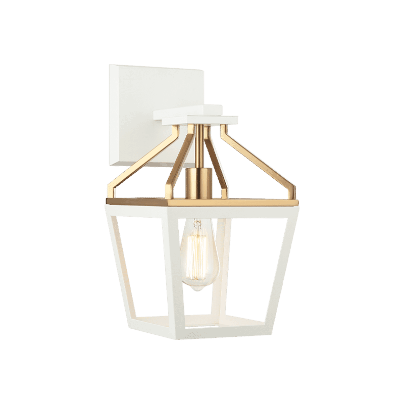 Matteo Mavonshire 1-Light Wall Sconce In White With Aged Gold Bra