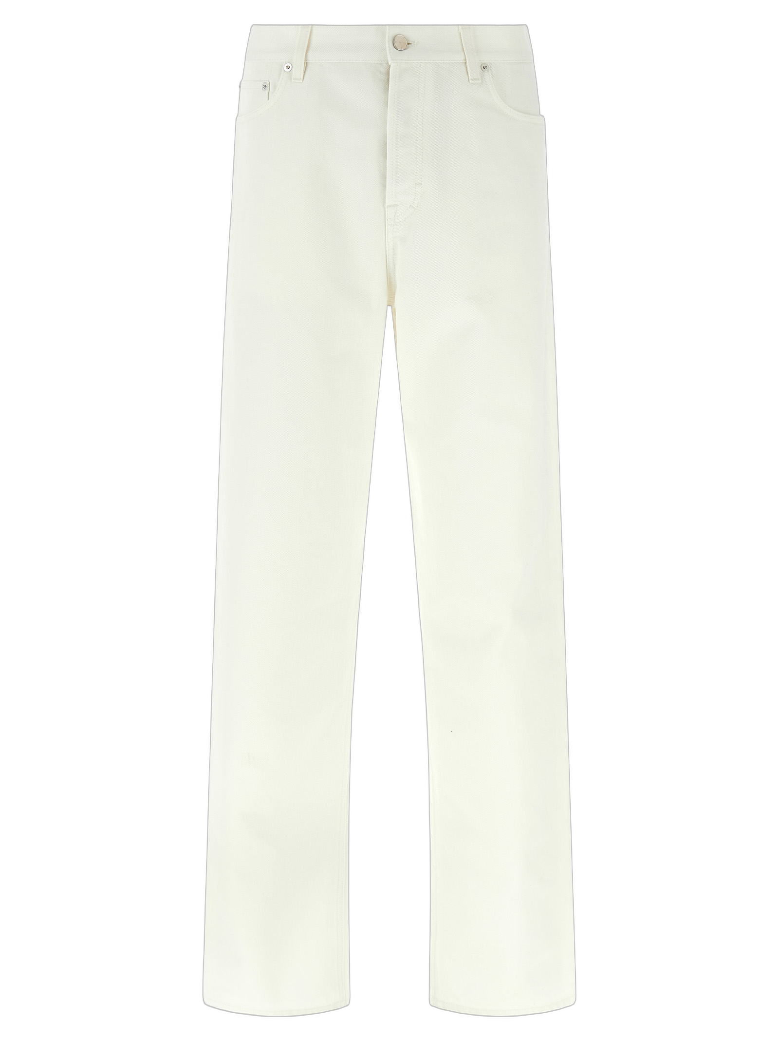 Cotton Straight-Leg Jeans — White