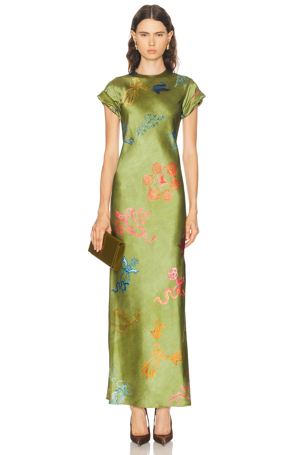 Alejandra Alonso Rojas Nausheen Dress in Green Print - Green. 0 also , 4