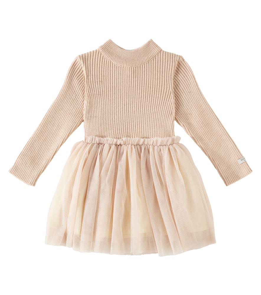 Donsje Baby Lotus wool-blend and tulle dress