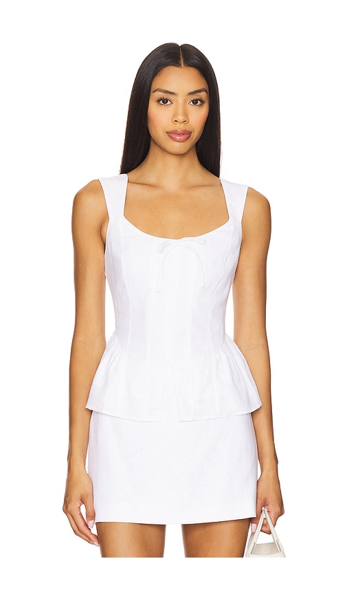 Elodie the Label OBERTEIL AUS LEINEN GAIA in White. Größe XS. Also in L