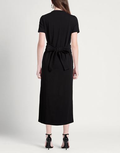 Woman Midi dress Black Size M Cotton, Elastane