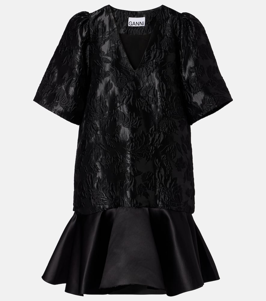 Satin cloqué minidress