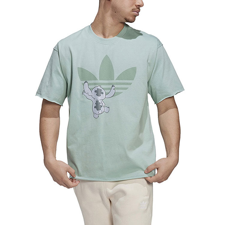 Originals x Disney Crossover Cartoon Pattern Printing Short Sleeve Couple Style light green