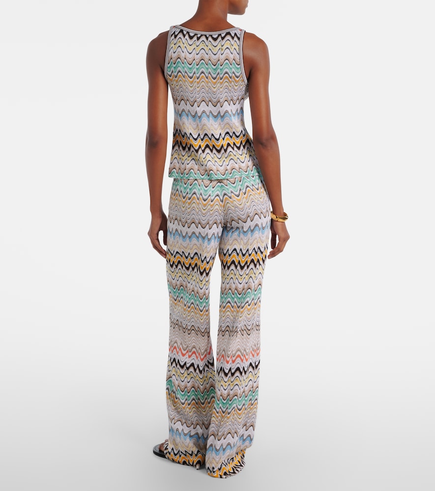 Wave high-rise wide-leg pants