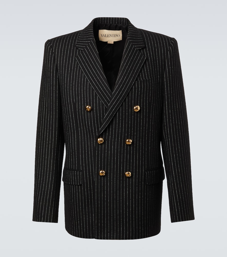 Chalk stripe wool and silk blazer