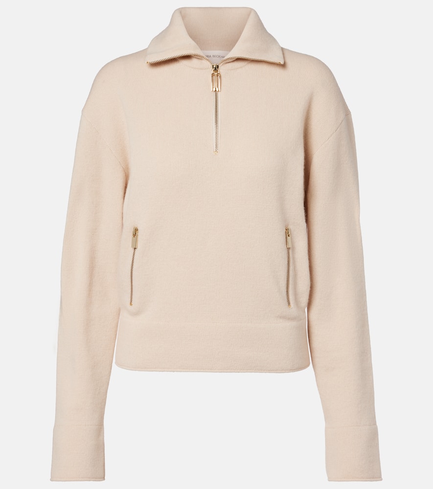 Wool and cashmere half-zip sweater